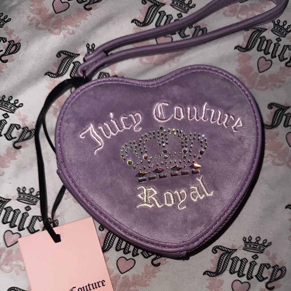 Juicy Couture Purple Heart-Shaped Royal Wristlet